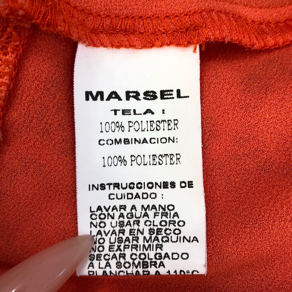 Marsel Orange Lace Back Peplum Hem Blouse - Picture 6 of 7